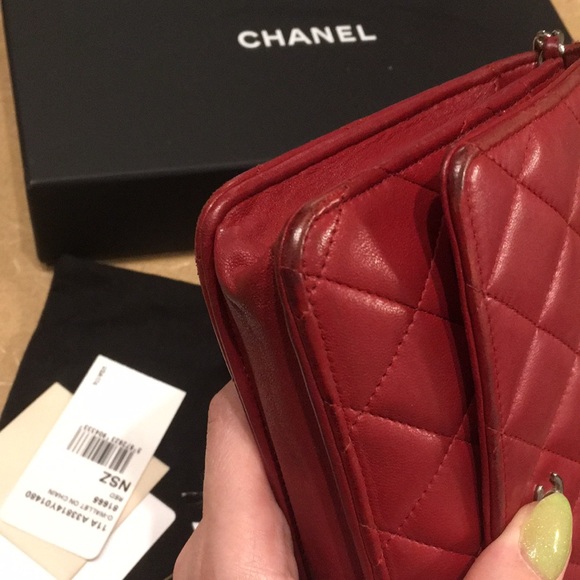 Red Chanel Quilted WOC Wallet on Chain - Picture 9 of 14
